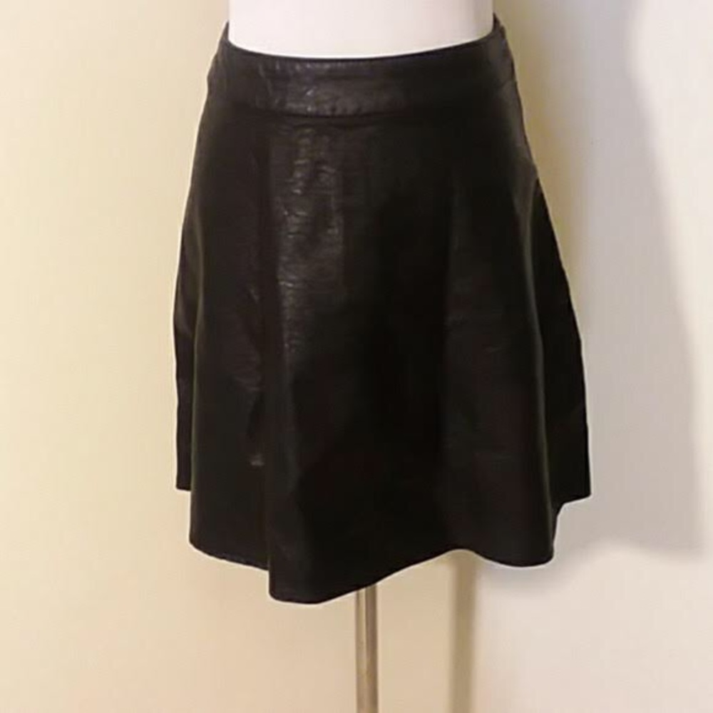 H&M PU Leather Skater Skirt